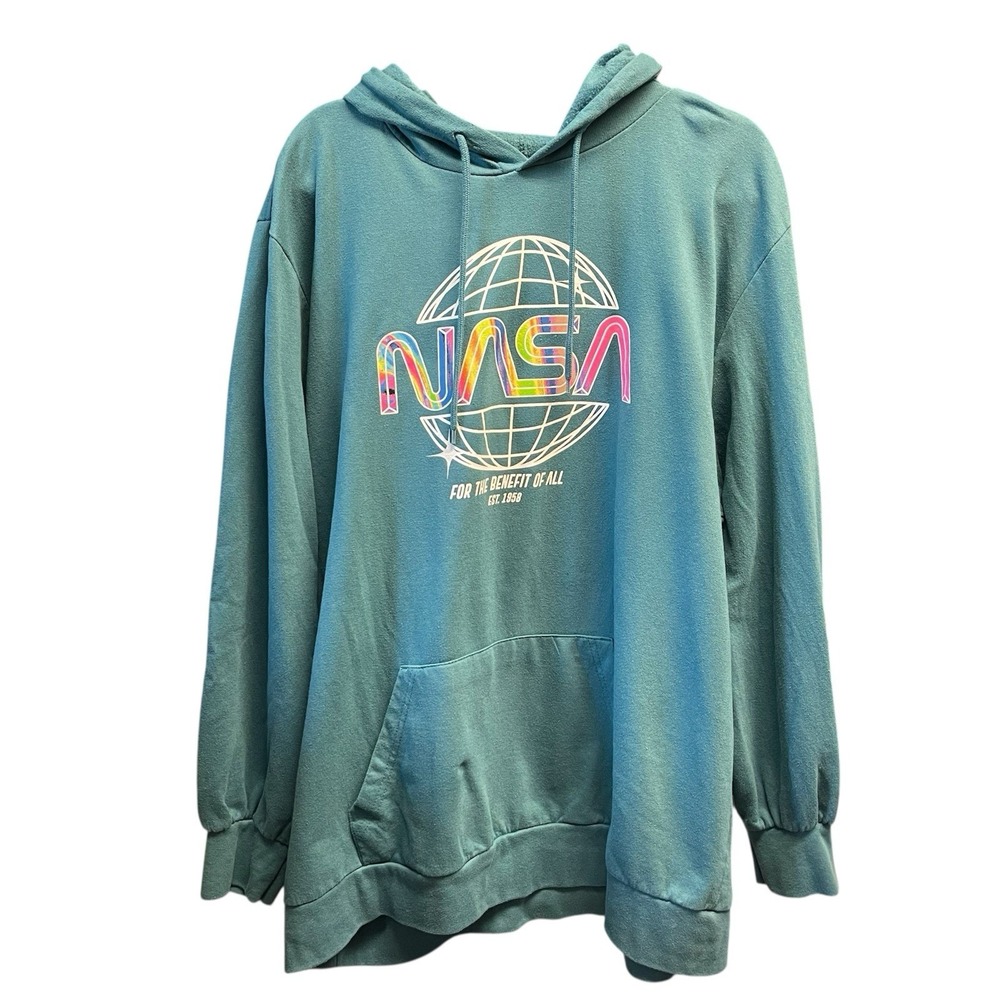 Teal NASA "For The Benefit Of All" 3XL Hoodie